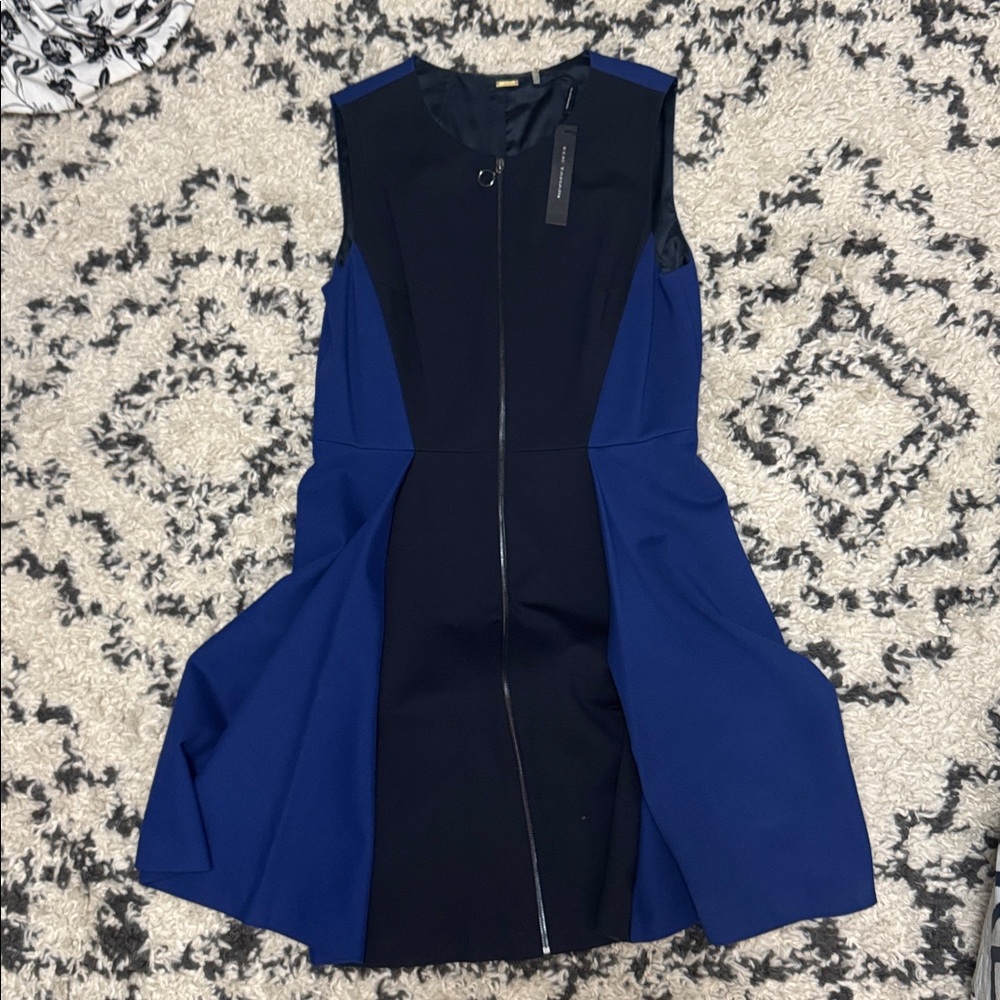 Elie Tahari Black and Blue Dress